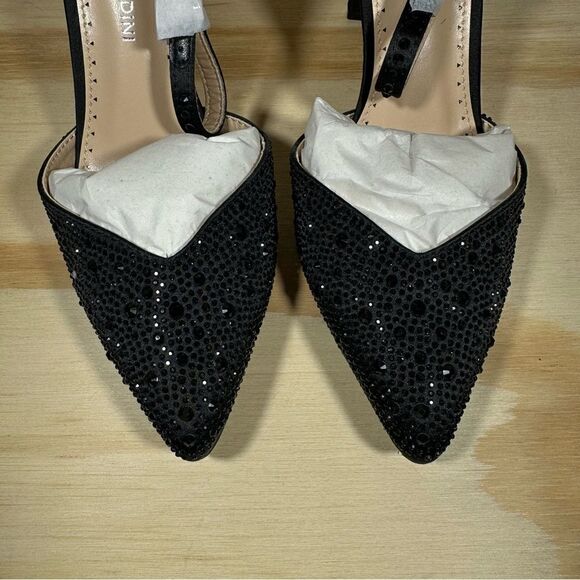 New Adrienne Vittadini Norena Black Embellished Heels Women’s Size 7 - Picture 5 of 9